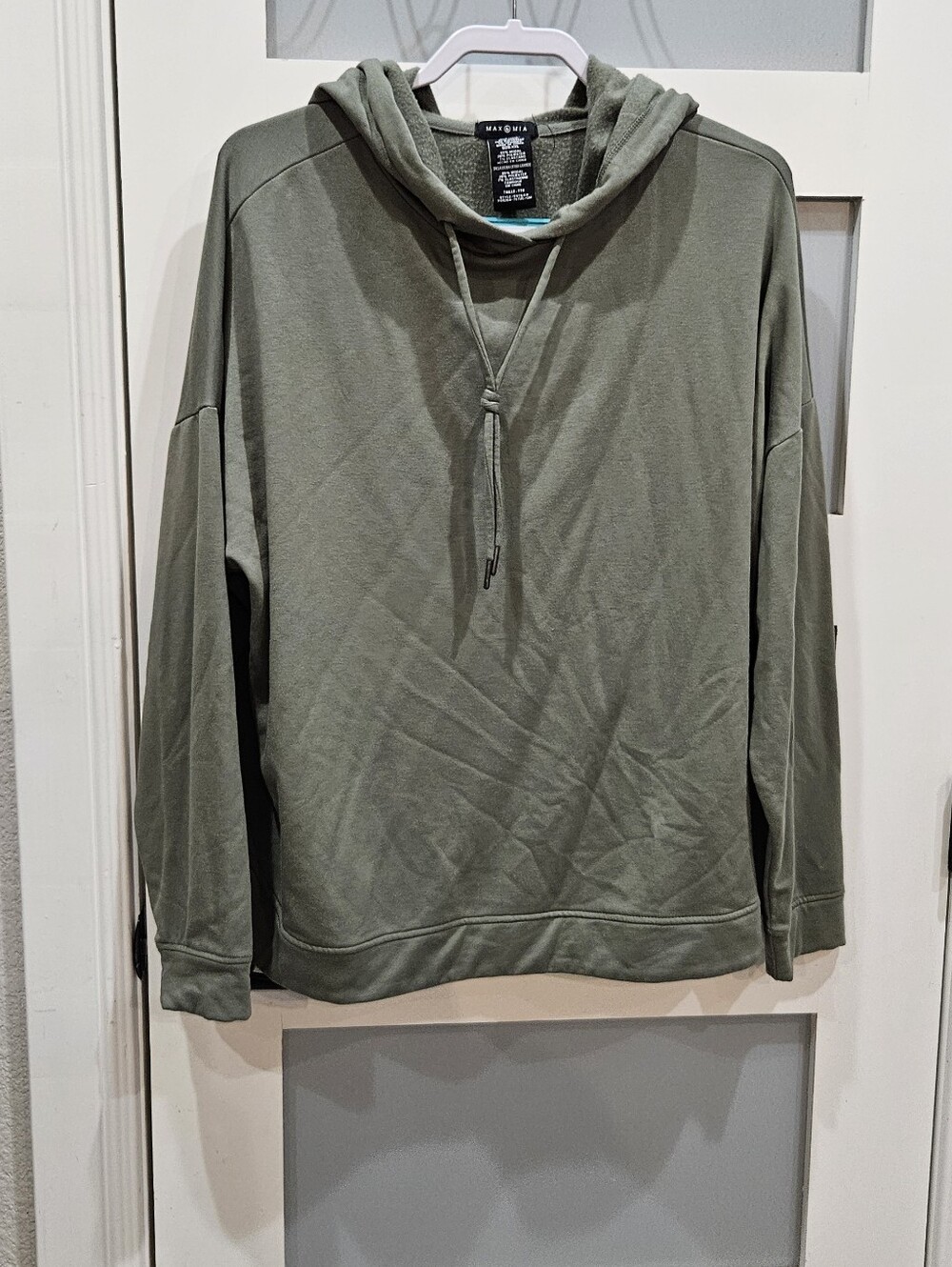 Casual Olive Tunic Hoodie Sweatshirt